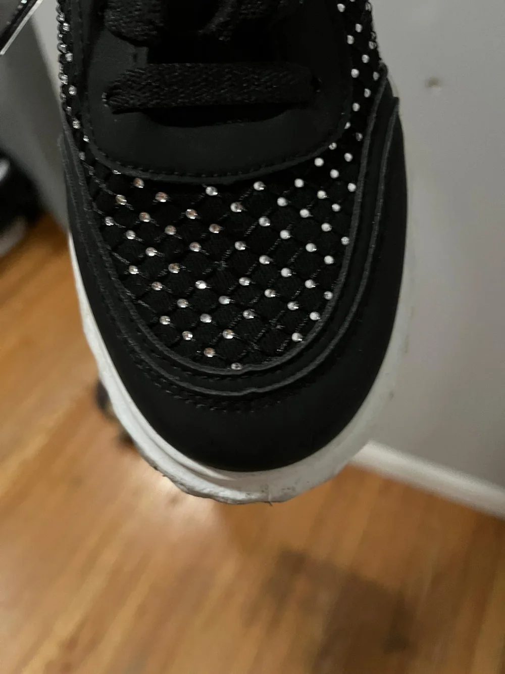 Black Men's Fashion Sneakers with Stud Detail